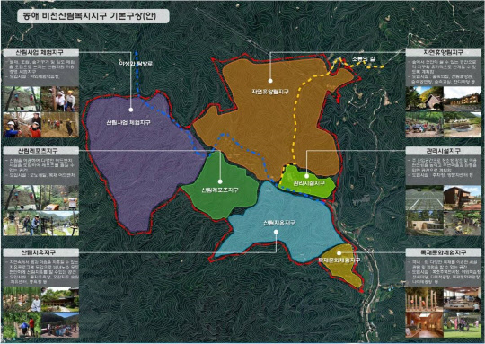 동해 비천 산림복지지구 구상도
